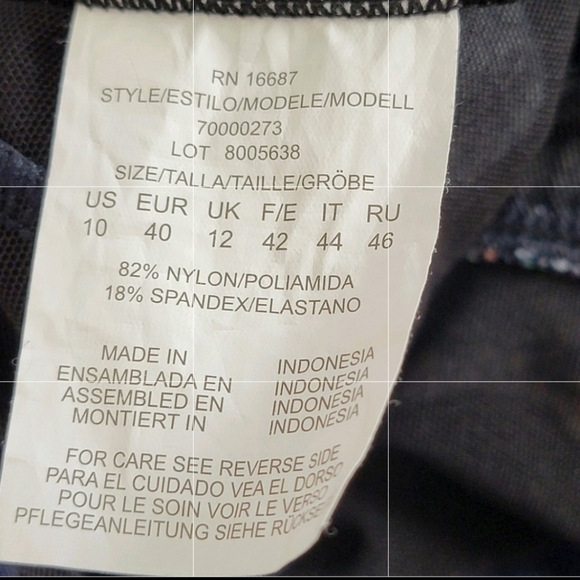 Swim Solutions Navy Multi Color Floral Tummy Control Tiered Swimsuit Sz10 D NEW - Picture 14 of 16